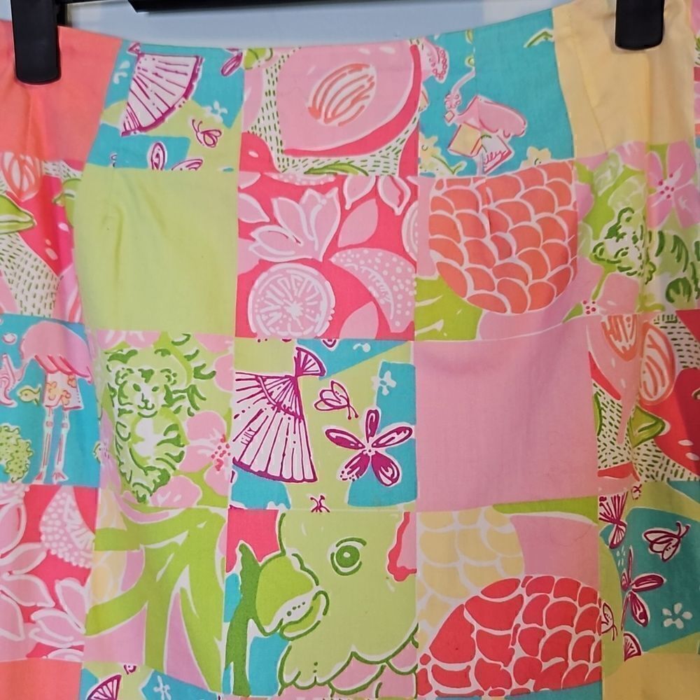 Lilly Pulitzer pastel block printed short skirt. 100%cotton, size 4. - Picture 2 of 4